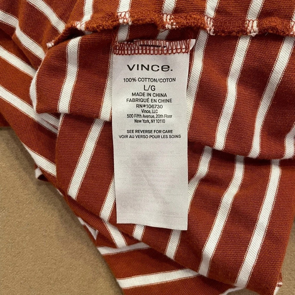 Vince Striped Cropped Tee Size Large - Picture 7 of 7